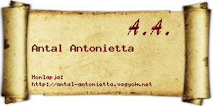 Antal Antonietta névjegykártya